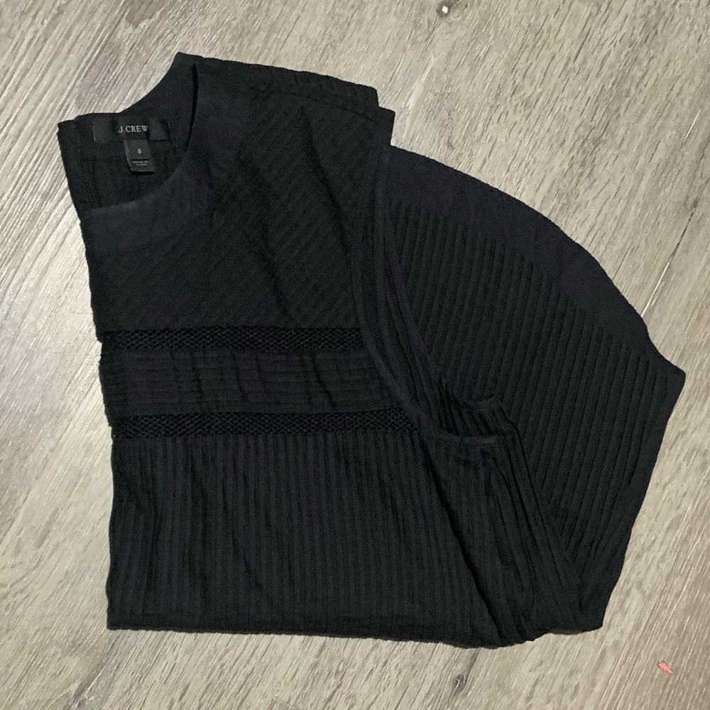 J Crew Black Sleeveless Cotton Blouse